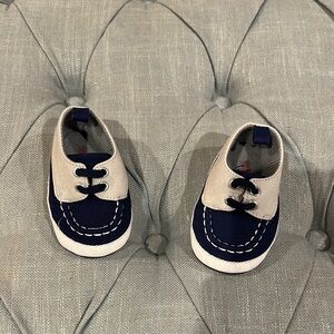 Blue and White Baby Walker Saddle Shoes